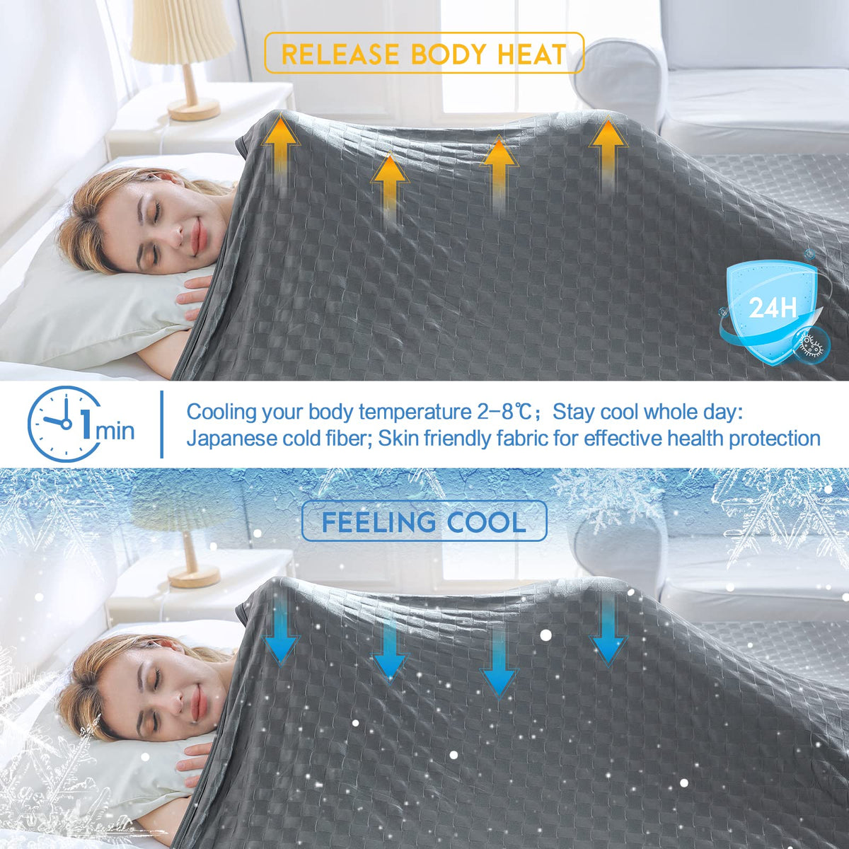 AmyHomie lightweight blanket provides breathable comfort without bulk.