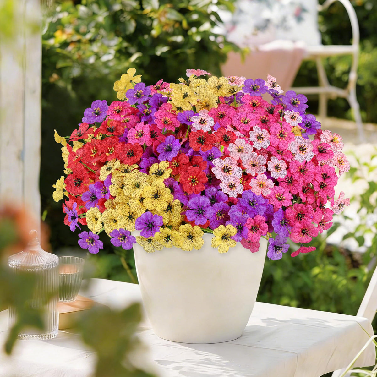 AmyHomie no fade artificial flowers ideal for window boxes.