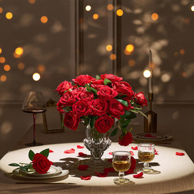 AmyHomie red velvet roses for Valentines Day tables and gift displays