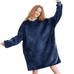 AmyHomie wearable blanket hoodie lounge-ready look with one-size-fits-all design.