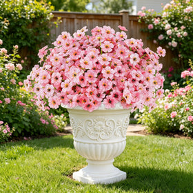AmyHomie UV resistant no fade outdoor plastic plants in pink