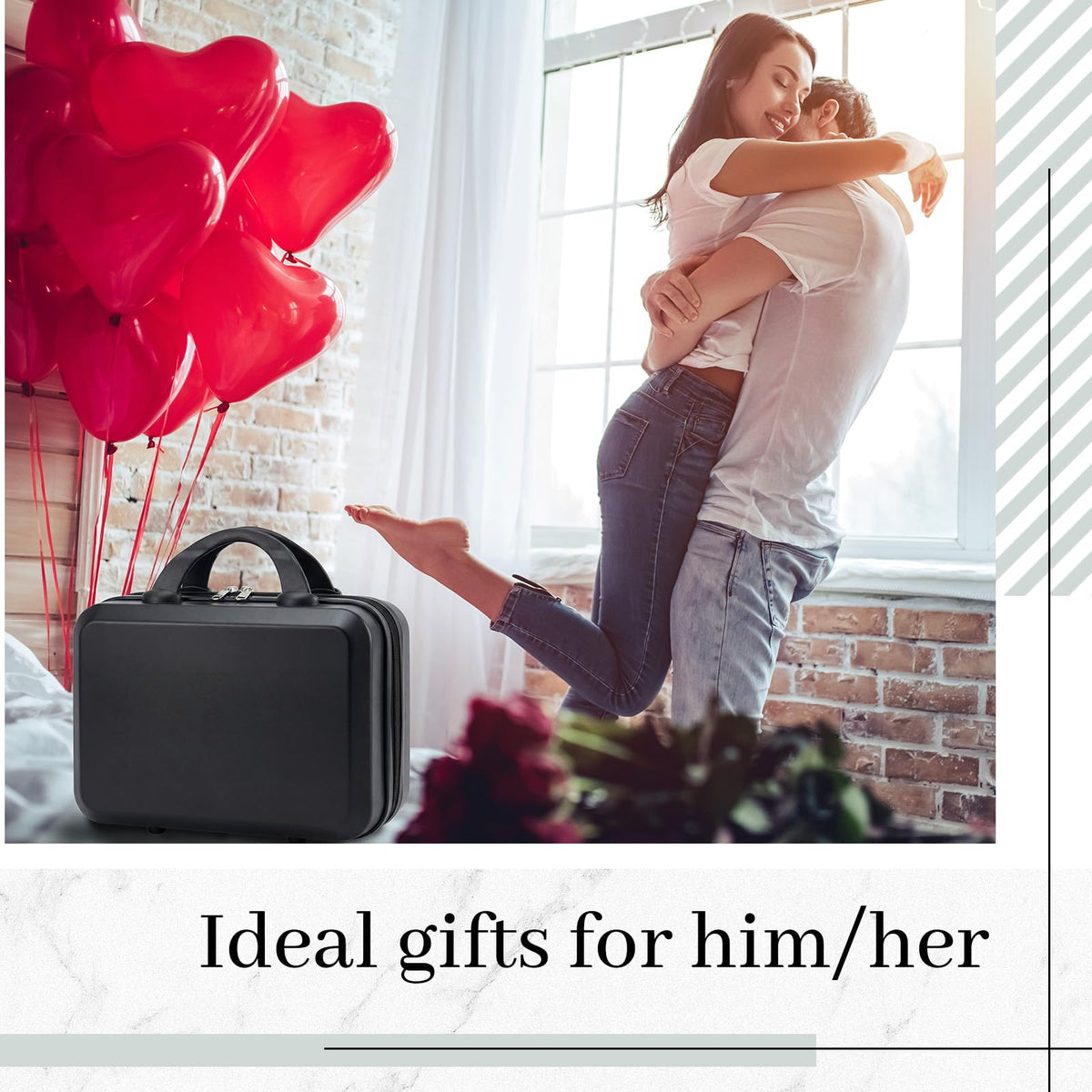 Amylove black travel case combines elegance with practical privacy.