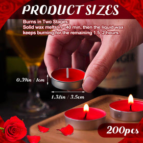 Amylove smokeless dripless tea lights delivering stable flame in red for romantic tables