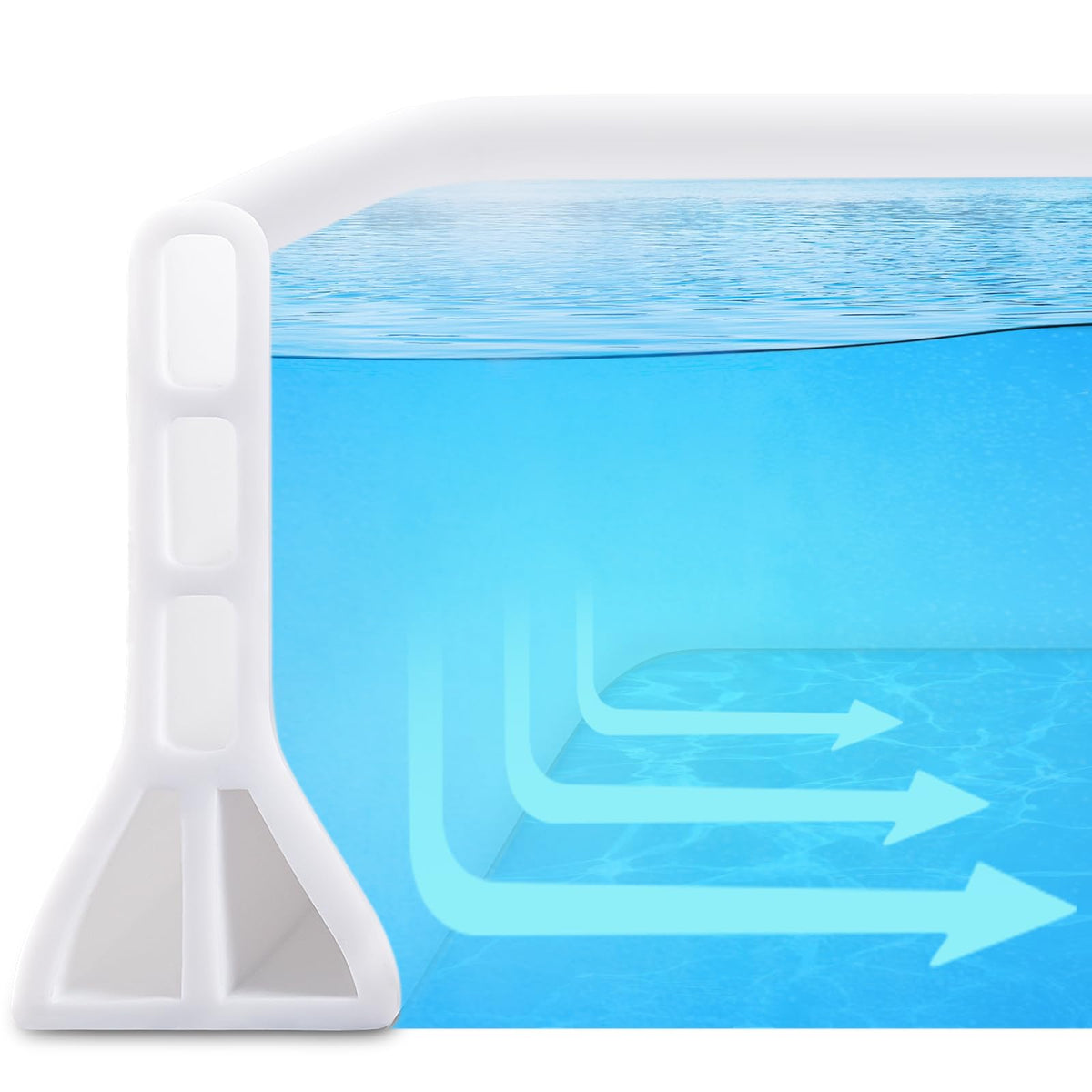 AMZKONIG 3-inch shower dam on edge showing full 67-inch coverage for dry floors.