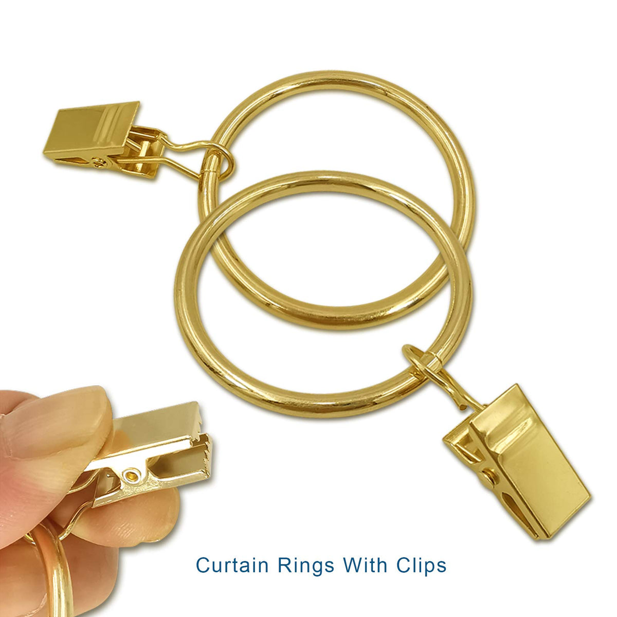 AMZSEVEN rustproof plated curtain rings on a decorative rod