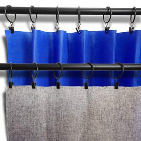 AMZSEVEN curtain rings compatibility with 1.2 inch rods is clearly shown