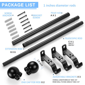 AMZSEVEN black finials on curtain rod add a modern finishing touch.