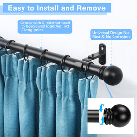 AMZSEVEN max 88 inches curtain rod for long windows and wide drapes