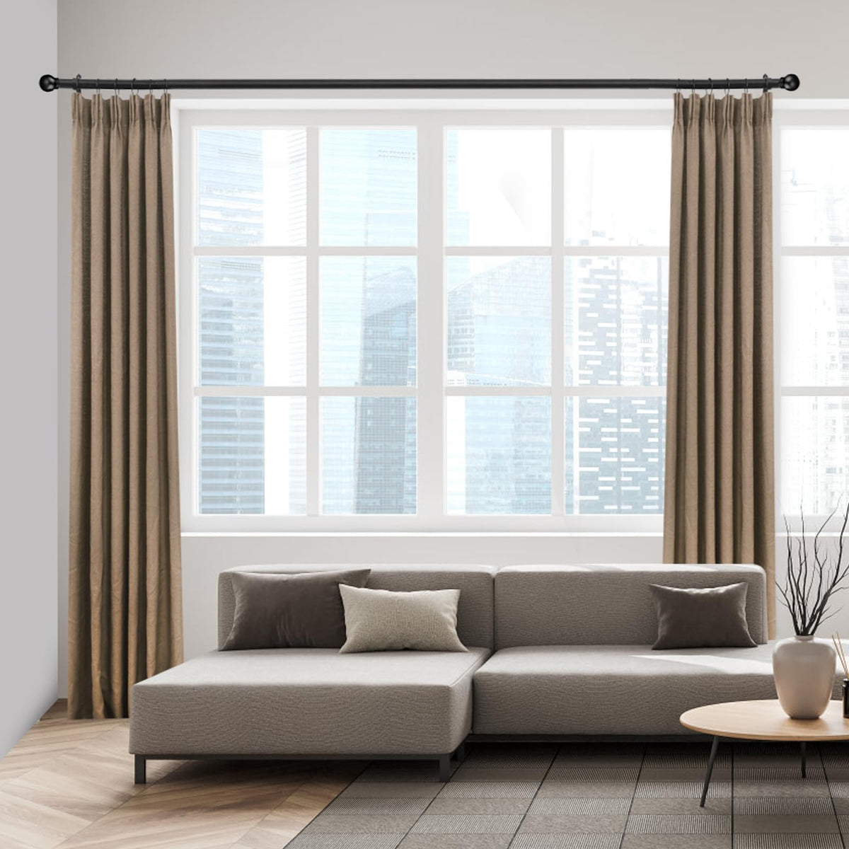 AMZSEVEN versatile curtain rod suitable for bedrooms, kitchens, living rooms