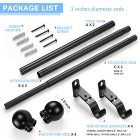 AMZSEVEN round finials provide a sleek finish on the curtain rod