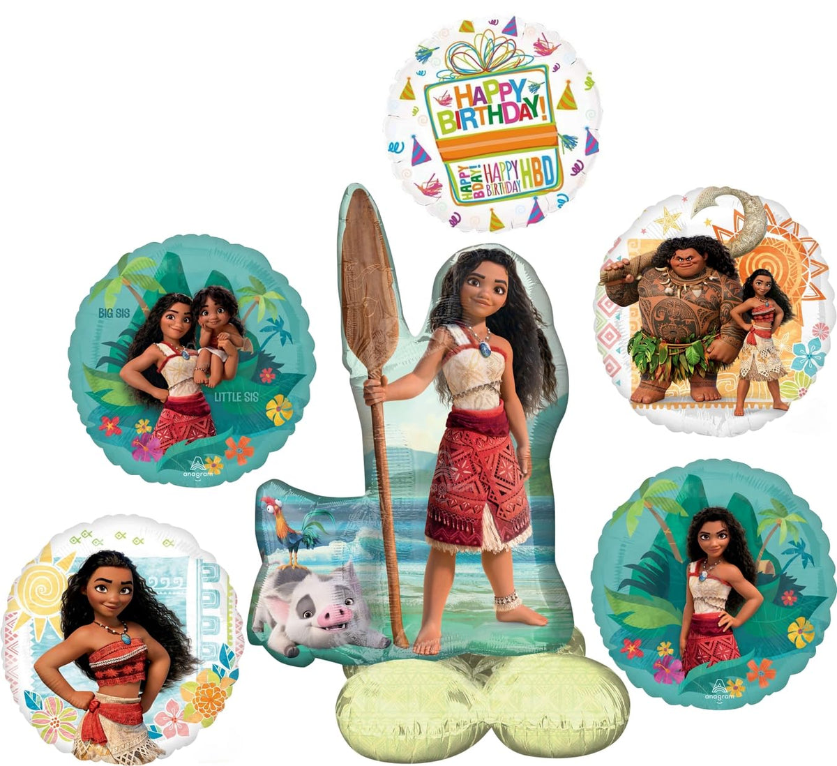Anagram Moana Airloonz bouquet, 39-inch centerpiece for a Moana party.