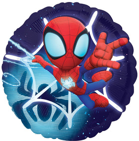 Anagram Spidey 17in round foil balloon lightweight and easy to display