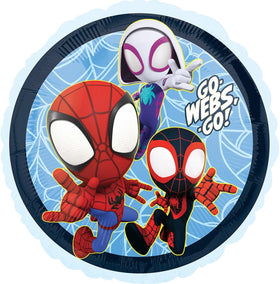 Anagram Spidey 17in round foil balloon creates festive atmosphere for kids celebrations