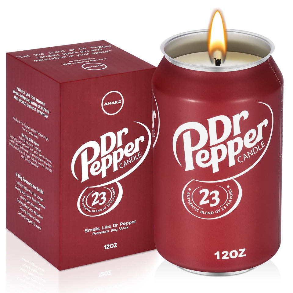 Anakz Doctor Pepper Candle label with playful soda branding and color