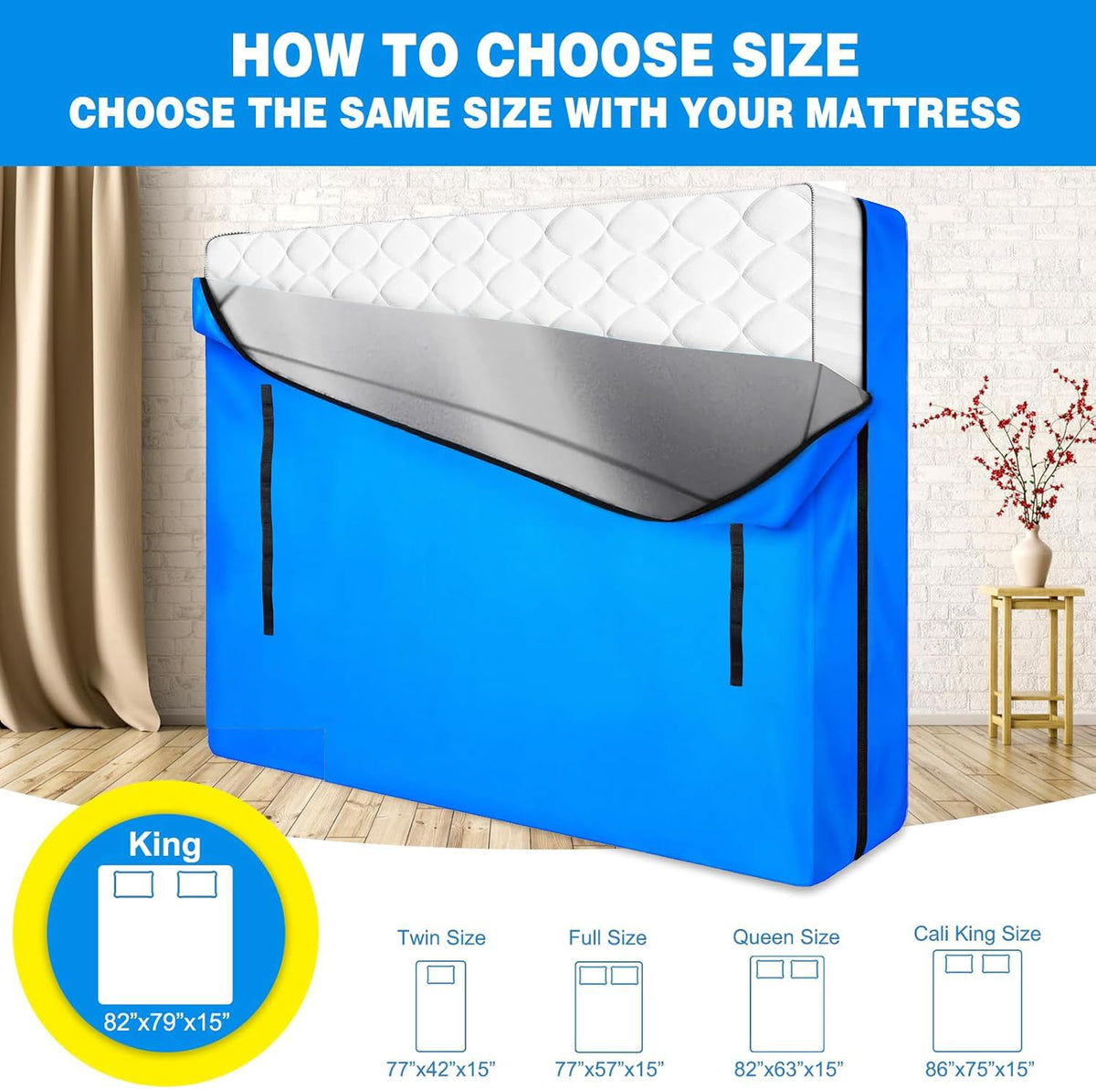 ANALIM mattress bag with 8 handles facilitates lifting up stairs