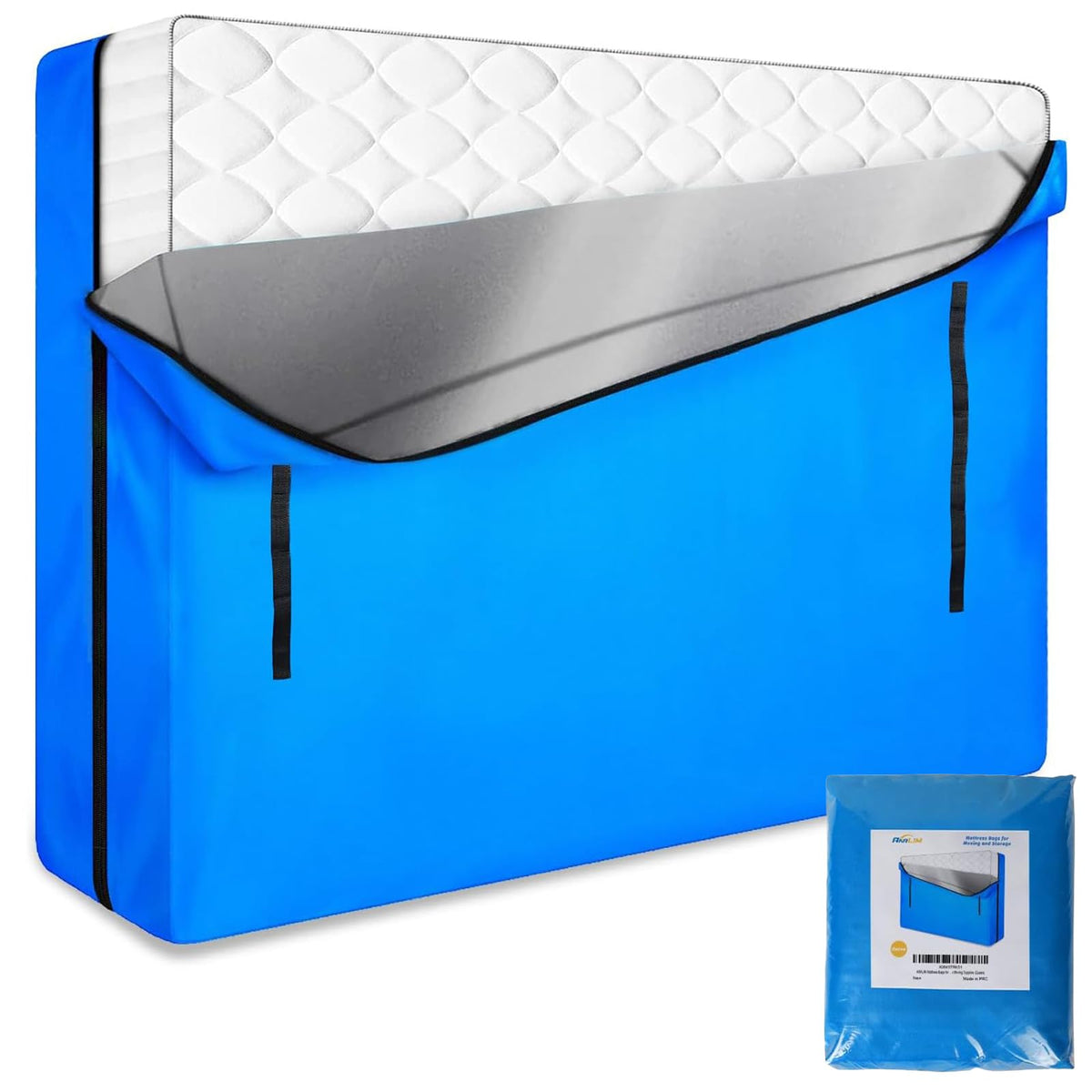 ANALIM mattress bag with zippered closure protects queen mattress during transit