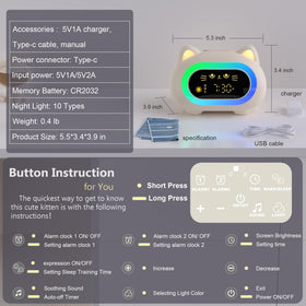 ANALOI alarm clock highlighting eye-protection soft glow