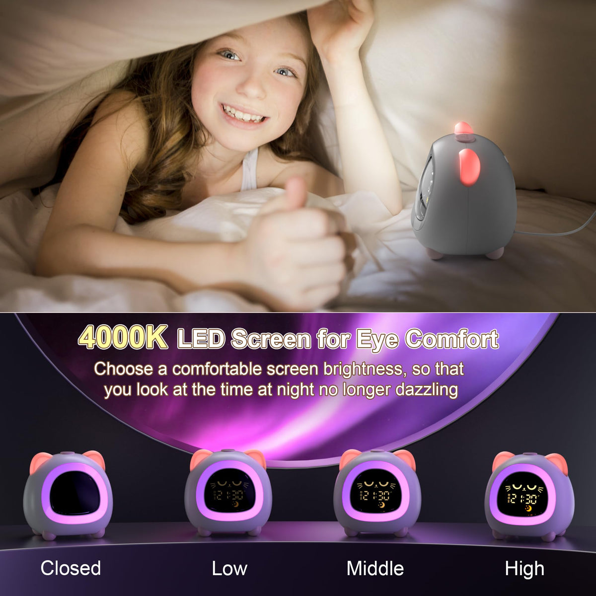 ANALOI child-lock prevents accidental changes during playtime or busy mornings.