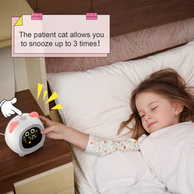 ANALOI egg-cat design alarm clock adds friendly bedtime visuals.