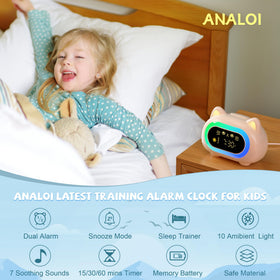 ANALOI cat alarm clock with bedtime red light for wind-down cues
