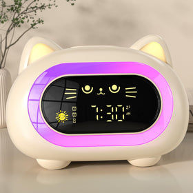 ANALOI cat alarm clock with wake green light for independent mornings