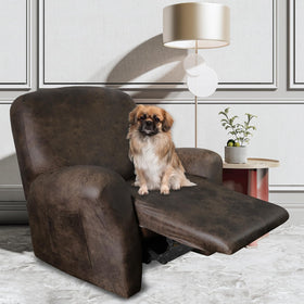 ANARACHON dark brown leather-like recliner cover on a chair