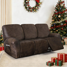 ANARACHON Leather Look Recliner Cover fit detail shows snug, secure alignment on the chair.