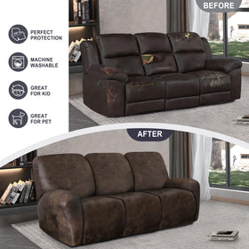 ANARACHON Leather Look Recliner Cover offers furniture protection against stains and pet hair.