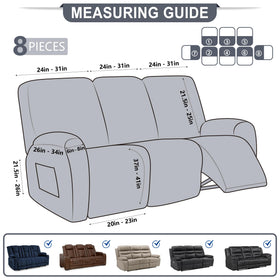 ANARACHON Leather Look Recliner Cover side pocket keeps remotes within easy reach.