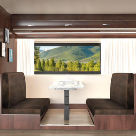 ANARACHON leather-look RV dinette backrest cover in brown, breathable and easy to clean.