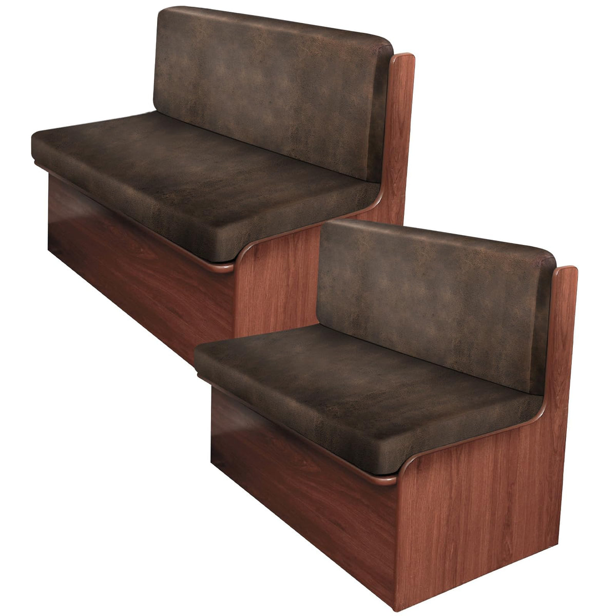 ANARACHON leather-look RV dinette bench cover in brown with secure elastic fit.