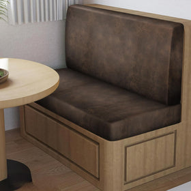 ANARACHON leather-look RV dinette cushion cover close-up of stretch fabric for a comfortable fit.