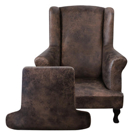 ANARACHON leather-look wingback base cover protects upholstery and refreshes look.