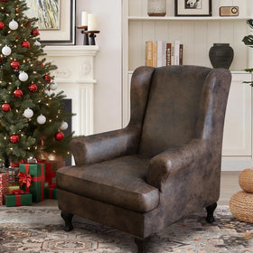 ANARACHON living-room upgrade with leather-look chair cover adds style.