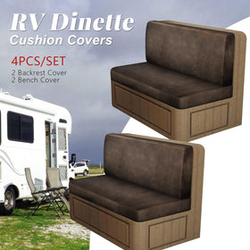 ANARACHON brown leather-like RV couch protector shields against spills and pet hair.