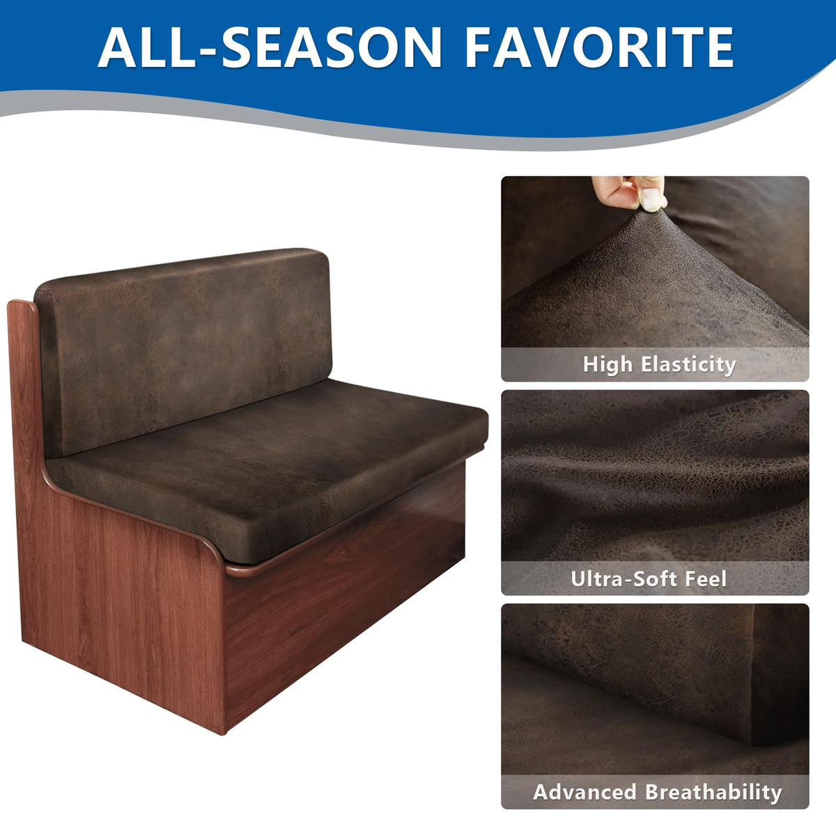 ANARACHON RV dinette cushion protection cover protecting upholstery from wear.