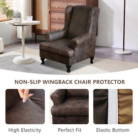 ANARACHON wingback elastic-bottom secure-fit demonstrates snug placement.