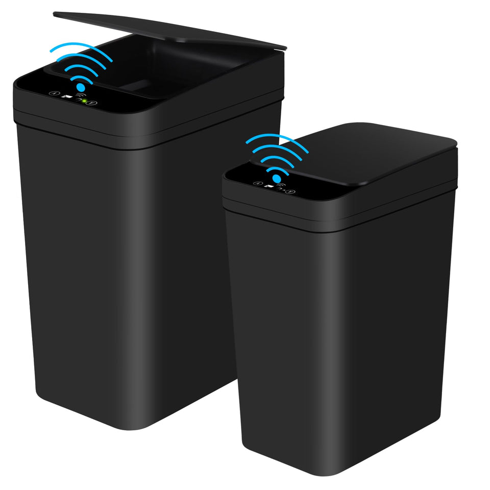 Anborry bathroom trash can 2-2gal front view, space-saving design for tight spaces.
