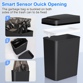 Anborry bathroom trash can battery compartment, easy battery access for maintenance.