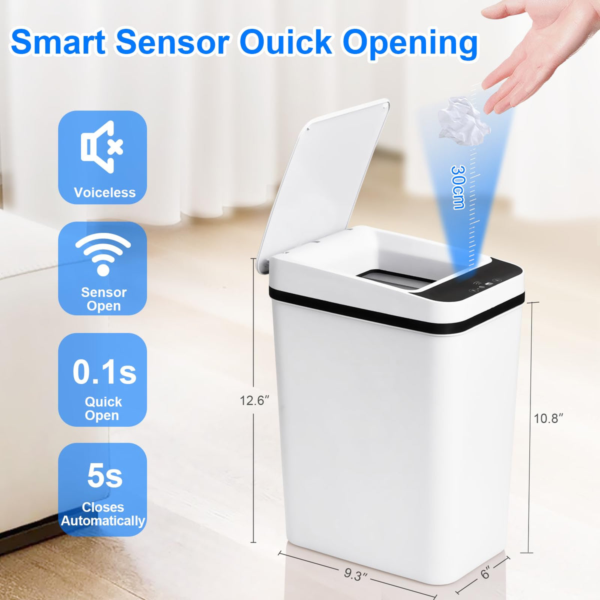 Anborry narrow-space trash bin with slim profile saves space.