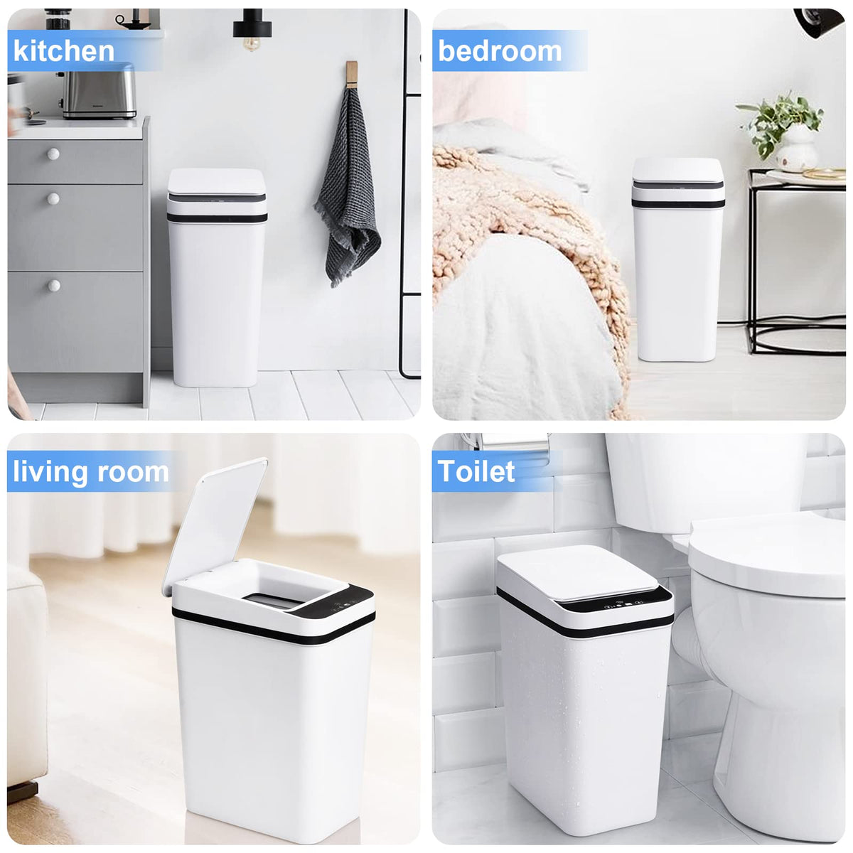 Anborry sealed-odor trash bin helps contain kitchen and bathroom smells.