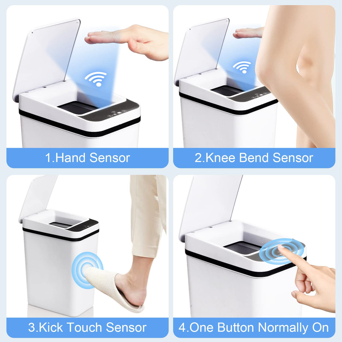 Anborry silent lid closure via motion sensor for quiet operation.