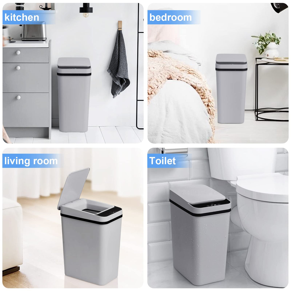 Anborry smart touchless trash can bag secure-ring keeps liners in place.
