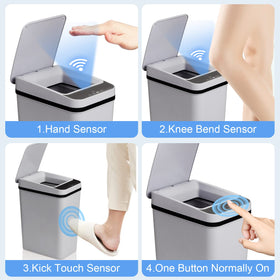 Anborry smart touchless trash can compact design saves counter and floor space.