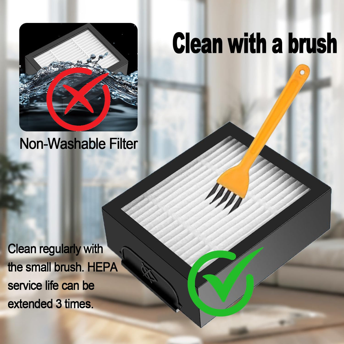 Anbowe Roomba-installation-step guides easy and tool-free replacement for faster setup.