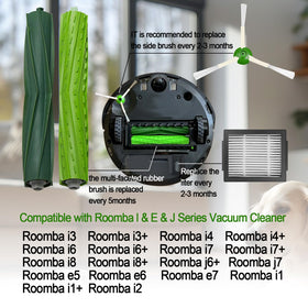 Anbowe Roomba rubber-brush-detail showcases flexible roller for efficient debris pickup.