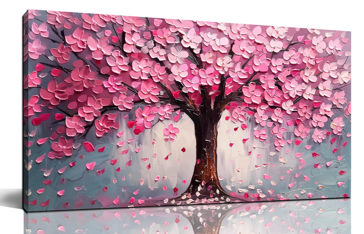ANCXWOTER pink wall art Tree of Life 20x40 enhances living room ambiance