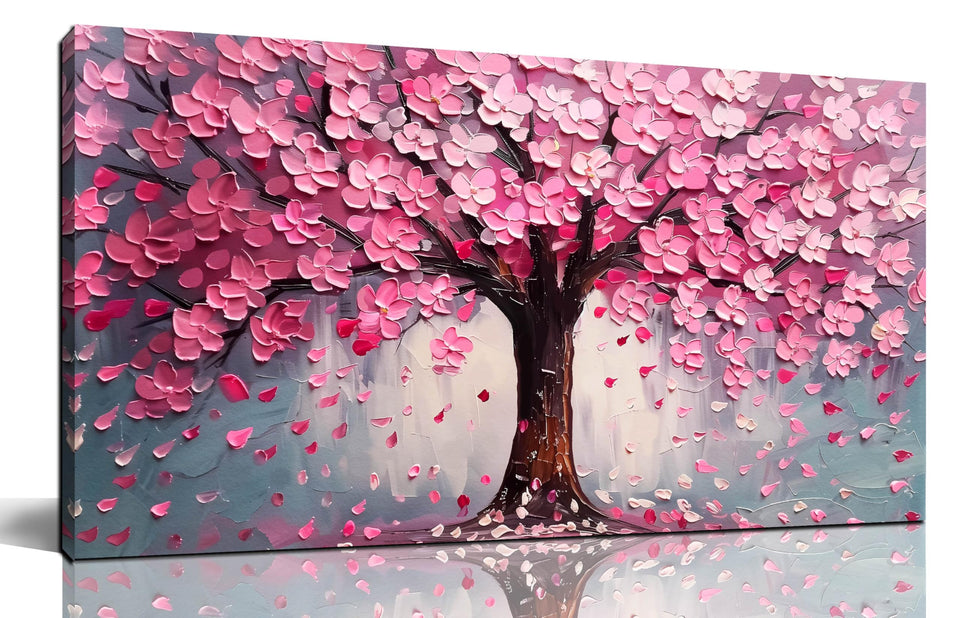 ANCXWOTER pink wall art Tree of Life 20x40 enhances living room ambiance