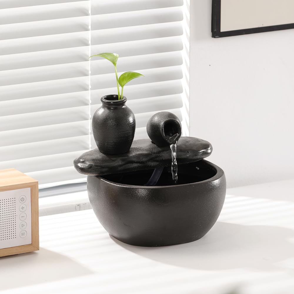 Andady ceramic fountain creates relaxing soundscapes for study, reading, and mindful breaks.