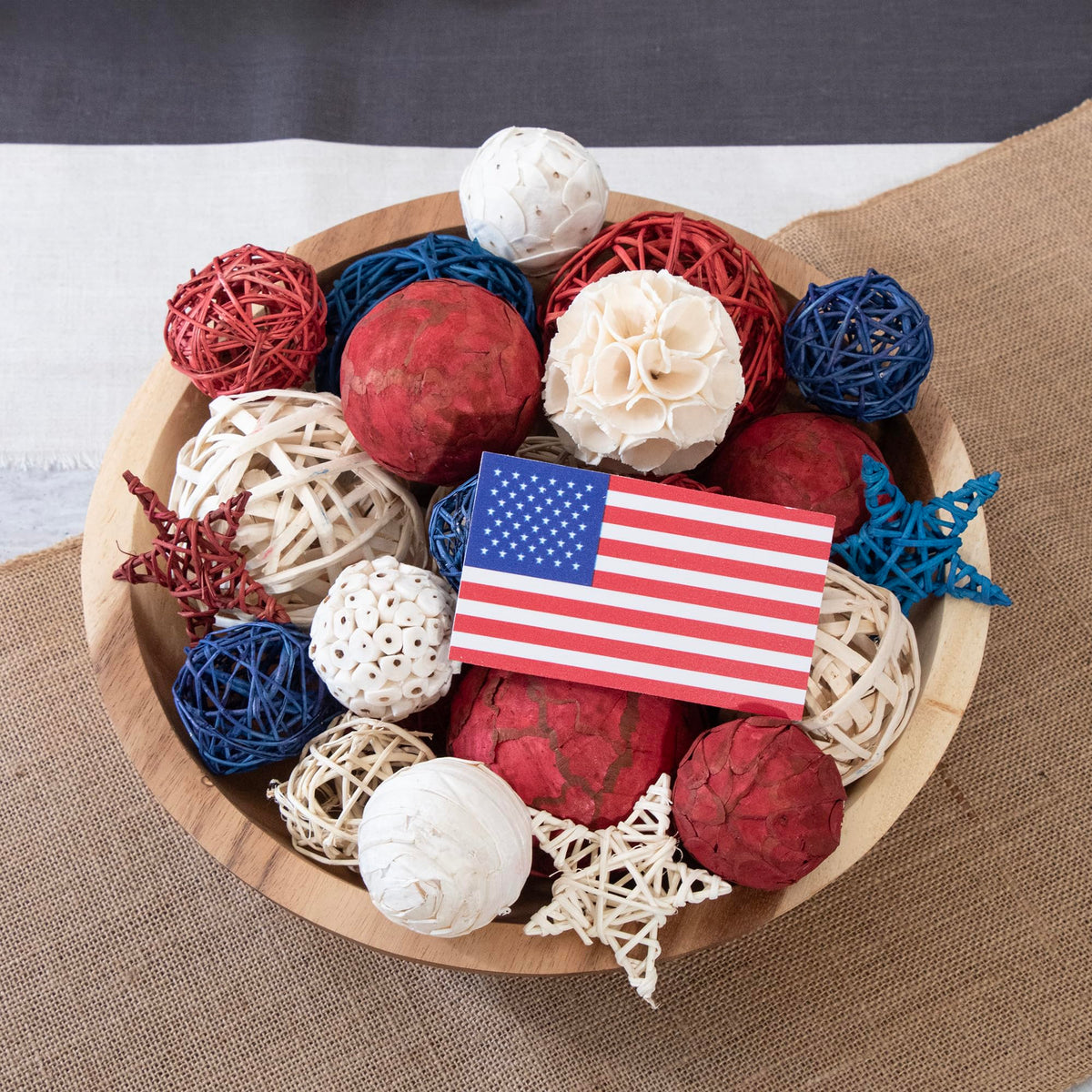 ANDALUCA patriotic balls assorted colors ideal for bowls, vases and crafts.